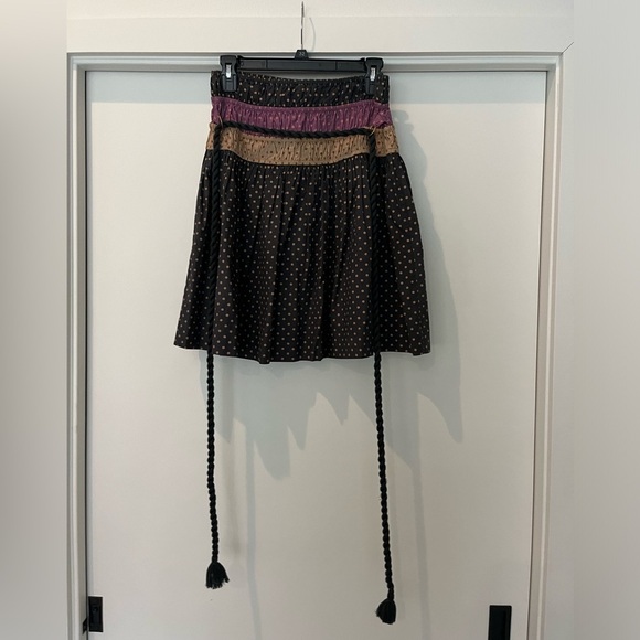 Polka Dot Skirt with Purple and Tan Accents - Picture 3 of 8